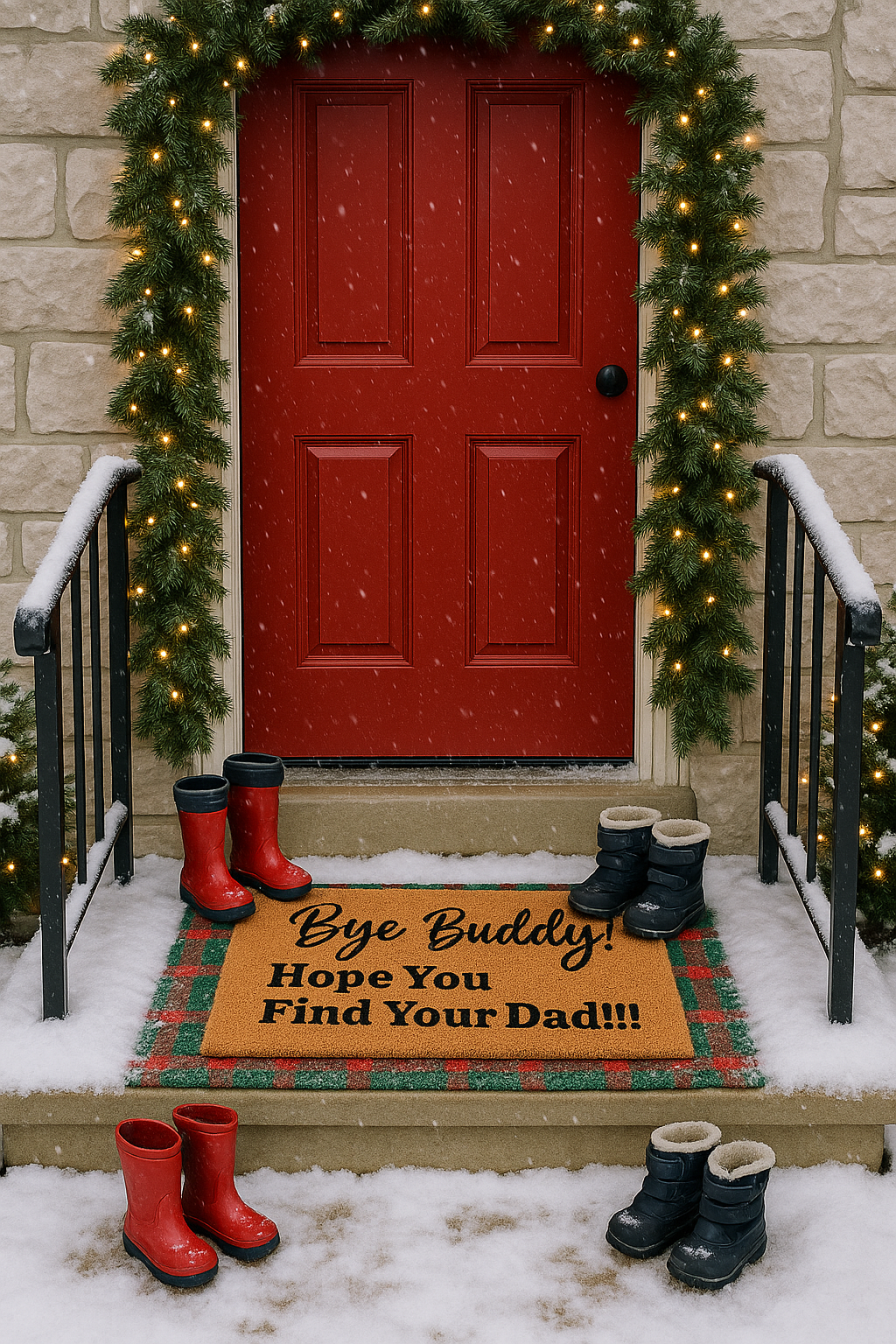 Bye Buddy Elf Christmas Mat